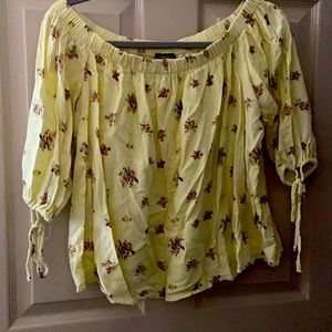 Yellow Rue21 Floral shirt